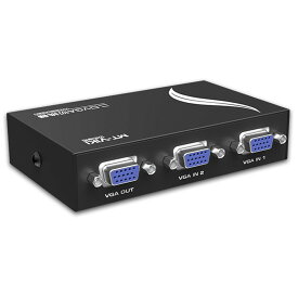 2口VGA切替器　2入力1出力　コンピューター変換器　ディスプレイ画面ビデオ双方向切替器　配分器　共有器　電子機器 (ブラック)