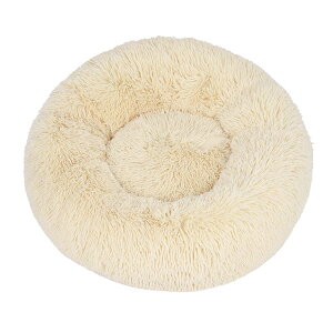 50cm丸型 ペットベッド ペット クッション 犬 クッション 猫ベッド 犬用ベッド 猫用 犬用 用品 洗える ふわふわ ドーナツ 猫クッション 滑り止め 暖かい 防寒 冷房対策 かわいい (ライトブラウ