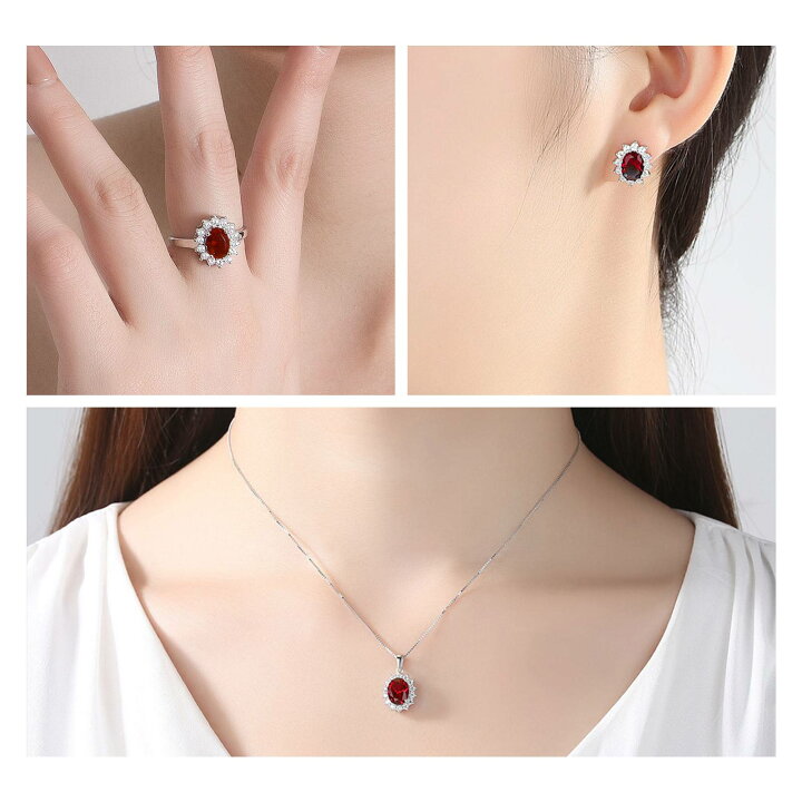 楽天市場】ジュエリーセット ネックレス ピアス リング サファイア 