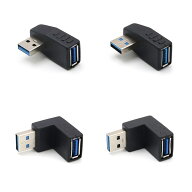 【4 個入り】usb 変換 usb コネクタ USB コネクタ 直角 USB 3.0 アダプタ 90度 L型 左、右、上、下のイン…
