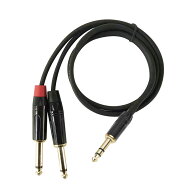 trs ケーブル TSブレークアウトケーブル Yスプリッタ ケーブル 3.5mm → 6.35mm 変換ケーブル 分岐 一分…