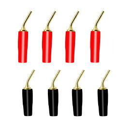 【8個入り】スピーカー端子 スピーカーターミナル バナナプラグ 金メッキ 純銅 スピーカー ケーブル用 バナナ端子 アンプ 音響機器対応 即挿即用 安定接続 高耐久 簡単配線