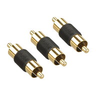 【3個入り】rca 変換 rcaプラグ rca RCA 変換アダプター オス-オス 直通タイプ 金メッキ 音声延長 接続用…