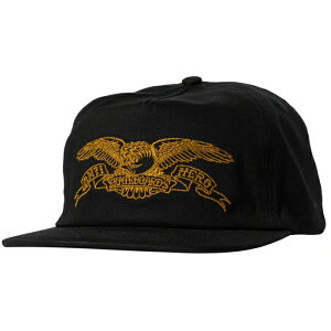 �yCAP/ �X�q/ �X�P�[�g�{�[�h�z�y���������zANTIHERO SKATEBOARDS(�A���`�q�[���[�E�X�P�[�g�{�[�h) BASIC EAGLE SNAPBACK HATBLACK / GOLD�X�P�[�g�{�[�h�A�p����/CAP