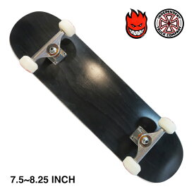 【スケボー/スケートボード/完成品】【送料無料】INDEPENDENT TRUCK × SPITFIRE WHEELコンプリートセット(完成品)SUPER HARD BLANK DECK / BLACK7.5" / 7.75" / 8" or 8.25"インチ 初心者にオススメ