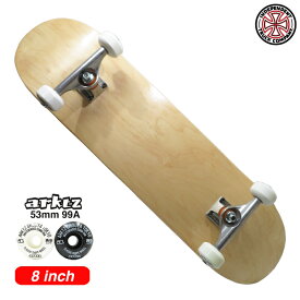 【スケボー/スケートボード/完成品】【送料無料】INDEPENDENT TRUCK × ARKTZ WHEELコンプリートセット (完成品) BLANK DECK 8"インチ / ナチュラル arktzレンチ&スケートバッグ付き