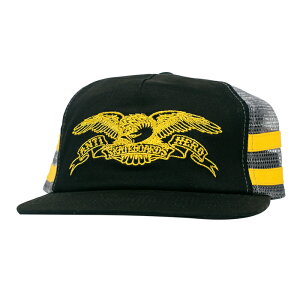 �yCAP/ �X�q/ �X�P�[�g�{�[�h�z�y���������zANTIHERO SKATEBOARDS(�A���`�q�[���[�E�X�P�[�g�{�[�h) BASIC EAGLE SNAPBACK MESH TRUCKERBLACK / CHARCOAL / YELLOW�X�P�[�g�{�[�h�A�p����/CAP