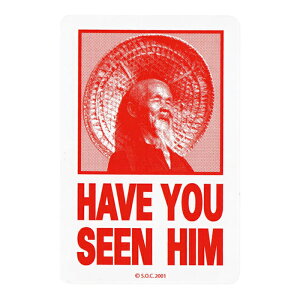 �ySTICKER /�X�P�[�g�{�[�h�z POWELL PERALTA(�p�E�E�F���E�y�����^) HAVE U SEEN HIM STICKER 4.25inch RED �X�e�b�J�[/�X�P�{�[