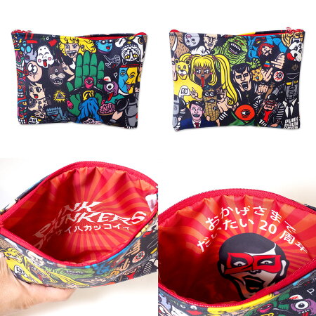 【予約】PUNKDRUNKERS(パンクドランカーズ)/MIX総柄ポーチ/12月入荷予定