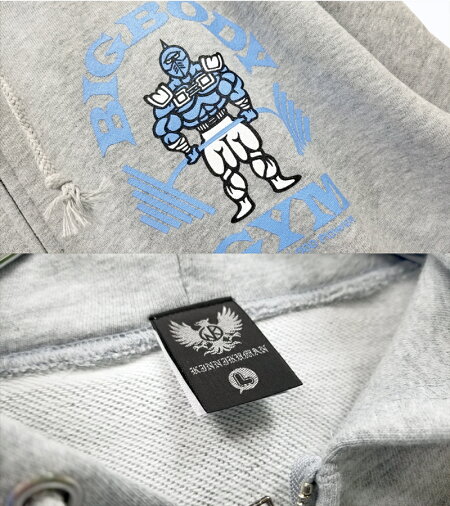 楽天市場 キン肉マン ビッグボディジムzipパーカー M Gray マッスルアパレル Arktz Dba