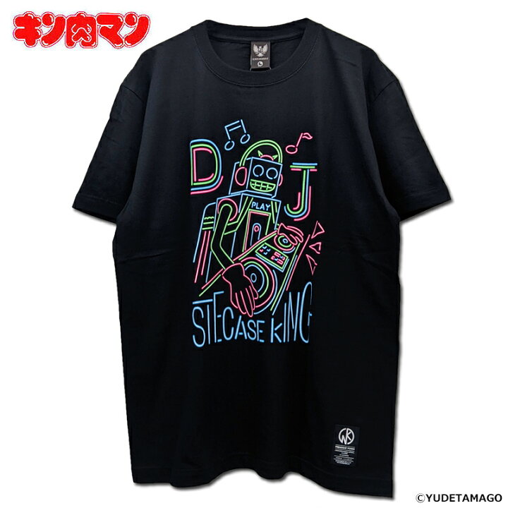 楽天市場 キン肉マン Djステカセキングtシャツ ブラック Kinnikuman Muscle Apparel マッスルアパレル Arktz Dba