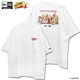 NEW ERA（ニューエラ）/オーバーサイズド コットン Tシャツ STREET FIGHTER II ストリートファイターII CONGRATULATIONS［ホワイト］/半袖ビッグシルエットTシャツ