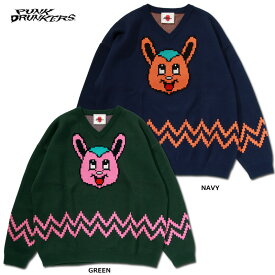 【予約】PUNK DRUNKERS(パンクドランカーズ)/グレイトフルマッポVネックセーター /2026年11月下旬入荷予定