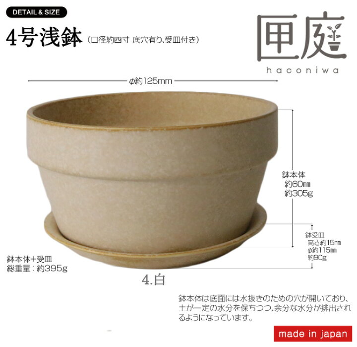 楽天市場 匣庭 ハコニワ 植木鉢 4号浅鉢 日本製 Cement セメントプロデュースデザイン 花器 Flower Pot Planter プランター 園芸 盆 盆栽 盆養 陶磁器 おすすめ 面白 雑貨 伝統の美濃焼 Cement Produce Design 敬老 セレクトショップ アルルカン