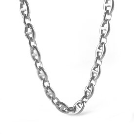 ネックレス メンズ レディース アンカー チェーンネックレス マリーナ ステンレス 金属アレルギー対応 ゴールド シルバー 金 銀 LUXSTAR 太め 太い 8mm 長さ 45cm アジャスター 5cm 最長50cm 18kコーティング ブランド つけっぱなし チェーンのみ 大ぶり ごつい 普段使い