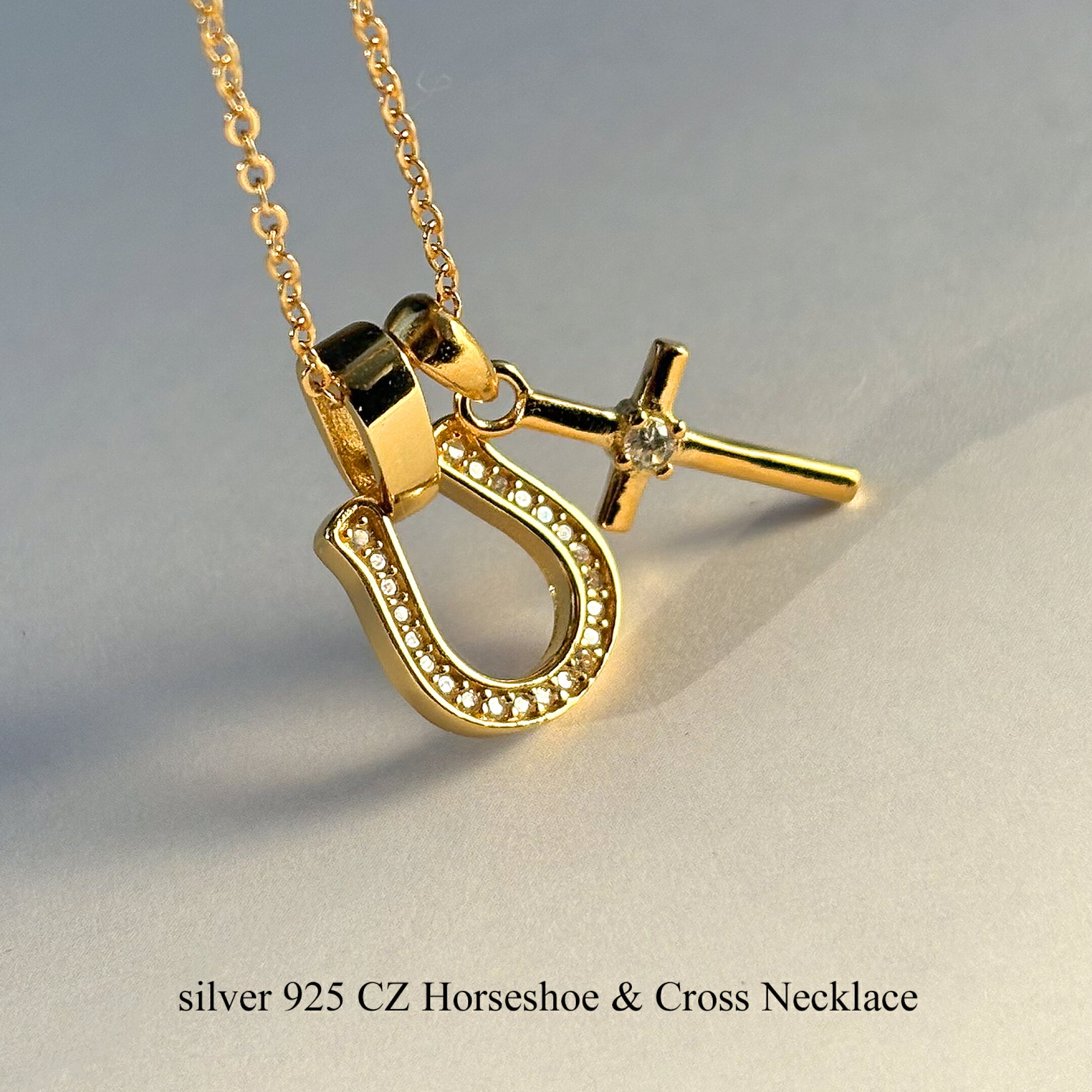 silver925 ホースシュークロスネックレス