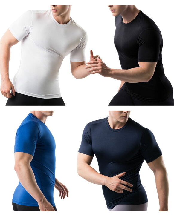 楽天市場 Tシャツ メンズ インナー 半袖 メンズ コンプレッションウェア スポーツ ジム ジョギング ランニング サッカー インナー ウェア ゴルフ シャツ スーツ インナー 下着 春物 夏 秋 冬 丸首 ローネック Armedes 楽天市場店