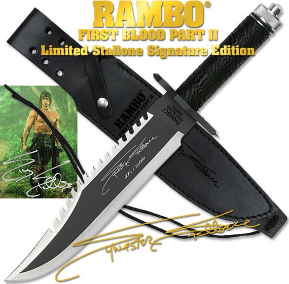 ●● 新型 ランボー 2/RAMBO II ファーストブラッド サバイバルナイフ RB2 シルベスター・スタローンサイン入り 10000本限定品 |  アームズギア