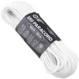 アトウッド ロープ ホワイト 白 7Strand 550 パラシュートコード パラコード 30M ATWOOD ROPE MFG 耐加重250Kg キャンプなどに【1コまでメール便/2コまで小型/4コまで大型宅配配送可】 (サバゲー)