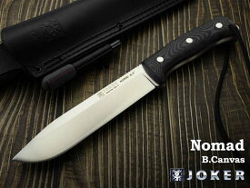 【出現クーポン使用で割引】ジョーカー ブッシュクラフトナイフ ノマド ブラックキャンバスマイカルタ ファイヤースチール付 CM137-P 6.5" Joker NOMAD【日本正規品】 ミリタリー アウトドア キャンプ サバイバル サバゲー
