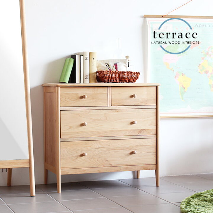 楽天市場 チェスト 北欧 洋服タンス 引き出し 木製 ローチェスト 収納 おしゃれ 3段 完成品 カントリー 天然木 リビング コンパクト 衣類収納 桐 無垢 無垢材 ナチュラル インテリア 一人暮らし カフェ風 家具 衣類 洋服 収納 子供 三段 Terrace チェスト インテリア
