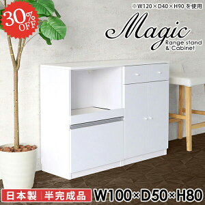 キャビネット ロータイプ 食器棚 木製 キッチンボード レンジ台 大型レンジ 奥行50cm キッチンキャビネット レンジボード コンセント付き 電子レンジ台 扉付き レンジラック 幅100cm 高さ80 炊