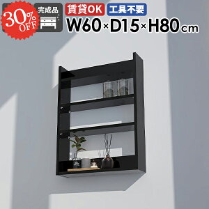 ウォールシェルフ ウォールラック スリムラック 石膏ボード 賃貸 薄型 北欧 洗面所 トイレ 鏡面 収納棚 飾り棚 本棚 壁掛け棚 木製 黒 吊戸棚 壁面収納 壁かけ オープンラック おしゃれ ディ