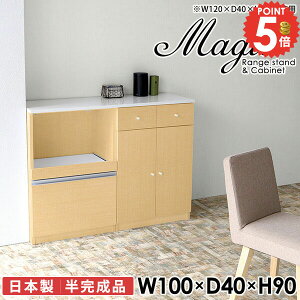 キッチンキャビネット キャビネット 扉 大型レンジ対応 レンジラック ロータイプ 食器棚 幅100cm レンジボード コンセント付き 電子レンジ台 食器収納 オフィス 高さ90cm パントリー棚 作業台