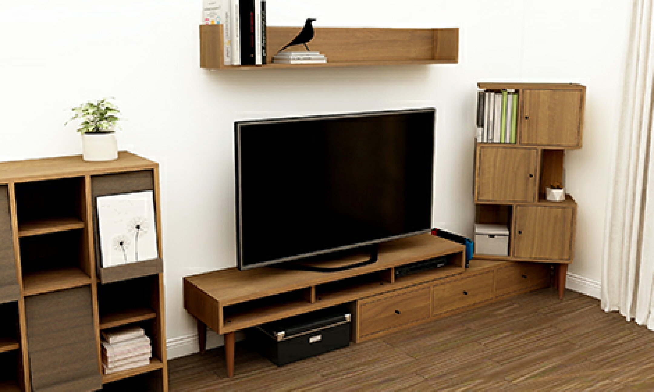 組み合わせが自由なテレビボード