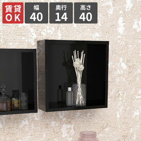 ウォールシェルフ トイレ棚 吊り戸棚 賃貸 石膏ボード 壁掛け棚 壁掛けラック ウォールラック トイレ 正方形 ブラック 壁掛け ディスプレイ棚 おしゃれ 石こうボード 壁につける棚 ディスプレイラック 玄関 洗面所 本棚 スリム 収納 壁面棚 【幅40cm奥行14/単品】 ★