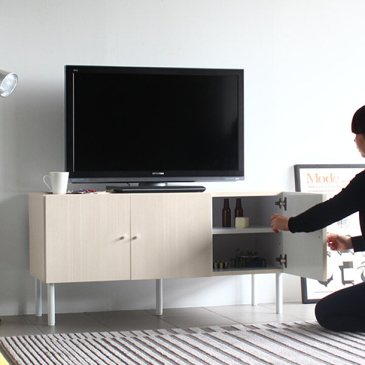 楽天市場】テレビ台 ローボード 120センチ 配線隠し 42型 脚付き 