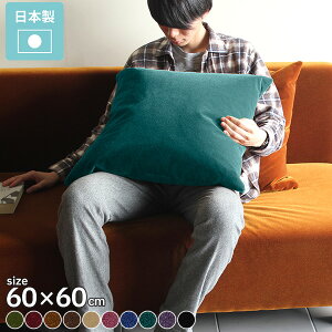 クッション 正方形 大きめ ベロア 大きい ソファクッション フェザー おしゃれ 中材付き フロアクッション 60×60 座布団 北欧 無地 60 背もたれ クッションカバー ひっかき強い 腰痛対策 中身