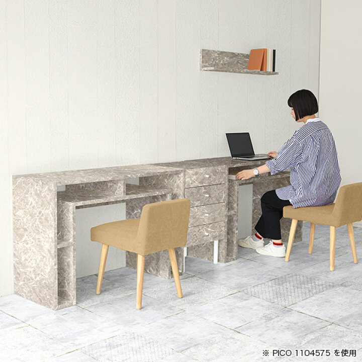 楽天市場】カフェテーブル 高さ60cm 大理石風 デスク 完成品 四角 