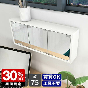 ウォールシェルフ 白 鏡 棚 扉付き ミラーキャビネット ウォールラック 三面鏡 壁掛け シェルフ 石膏ボード 壁に付けられる家具 壁面収納 ホテル 賃貸 ウォールミラー 玄関収納 洗面台 収納