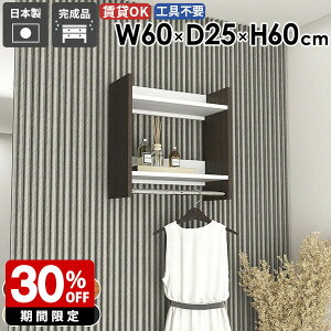 ウォールラック ハンガーラック スタイル 衣類 パイプハンガー 頑丈 家具 シンプル 子供部屋 スリム おしゃれ 壁付け 棚付き 帽子掛け ハンガー リビング 便利 お部屋 洗面所 衣類収納 取り