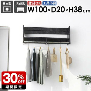壁掛けハンガーラック 壁掛けラック スタイル 衣類 パイプハンガー 頑丈 家具 シンプル 子供部屋 スリム おしゃれ 壁付け 棚付き 帽子掛け ハンガー リビング 便利 お部屋 洗面所 衣類収納