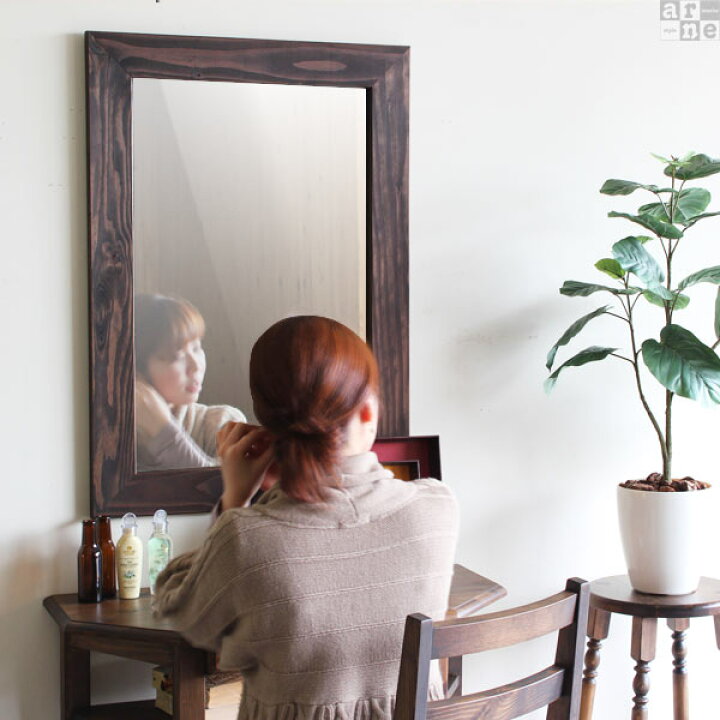 楽天市場】ウォールミラー 長方形 木製 フレーム おしゃれ 鏡 全身鏡  
