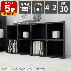 ラック リビング 奥行30cm ブックシェルフ 見せる収納 本棚 日本製 オープンラック 2段 黒 ディスプレイラック 低め カラーボックス 棚 北欧 シンプル おしゃれ 収納棚 大理石柄 ロータイプ 完