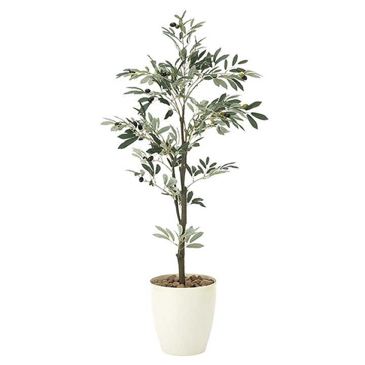 楽天市場 人工観葉植物 光触媒 観葉植物 フェイクグリーン インテリア 人工植物 高さ130cm 消臭 抗菌 防汚 オリーブ アーネ インテリア