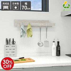 ハンガーラック 壁掛け 賃貸 キッチンツールフック ウォールフック キッチンツール フック キッチン ウォールハンガー 壁面収納 石膏ボード おしゃれ 幅70cm 小さめ 取り付け 壁 省スペース