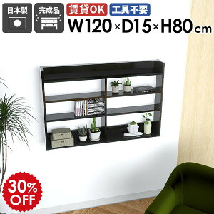 壁掛けラック ウォールシェルフ 黒 ブラック 鏡面 収納棚 薄型 ウォールラック スリムラック おしゃれ 飾り棚 壁掛け棚 ディスプレイラック 北欧 シンプル キッチン カフェ オフィス リビン