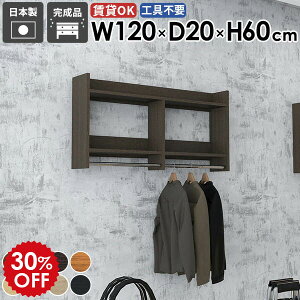 ハンガーラック 壁付け 壁掛けラック ディスプレイ ウォールシェルフ 家具 衣類収納 シンプル 収納棚 パイプハンガー 取り付け 賃貸 石膏ボード 洗面所 スリム コート掛け 玄関 棚付き クロ