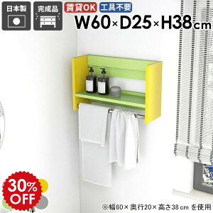 ウォールラック ハンガーラック スタイル 衣類 ウォールシェルフ 家具 シンプル 子供部屋 スリム おしゃれ 壁付け 賃貸 棚付き ハンガー リビング お部屋 洗面所 衣類収納 取り付け カラフル