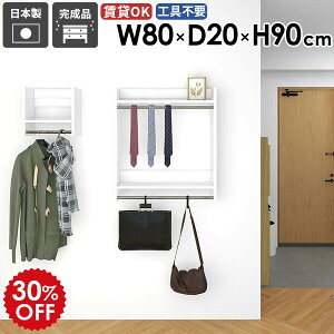 ハンガーラック 壁掛けハンガーラック キッチン リビング 収納 石膏ボード 賃貸 ディスプレイラック 洗面所 フック 収納ラック 玄関収納 小物 衣類収納 コート掛け パイプハンガー ウォール