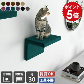キャットウォーク 賃貸 猫用 キャットステップ 壁掛け ラック 壁面 棚 猫家具 ウォールシェルフ ペット家具 足場 日本製 完成品 ウォールラック 壁 石膏ボード ねこ 猫 ステップ 階段 おしゃれ 飾り棚 ディスプレイ 猫カフェ 北欧 壁付け キャットウォール モケット 幅30 △