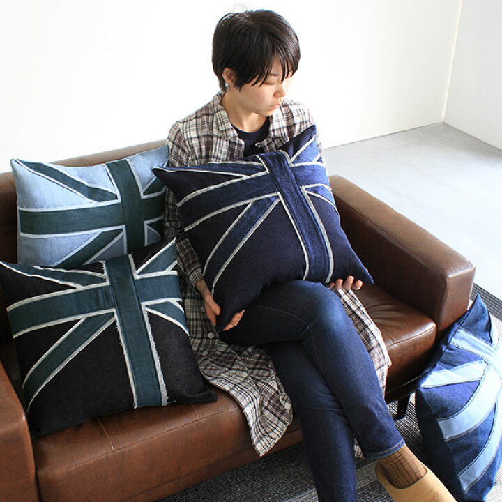 楽天市場】クッションカバー interior cushion union jack 45Fカバー 