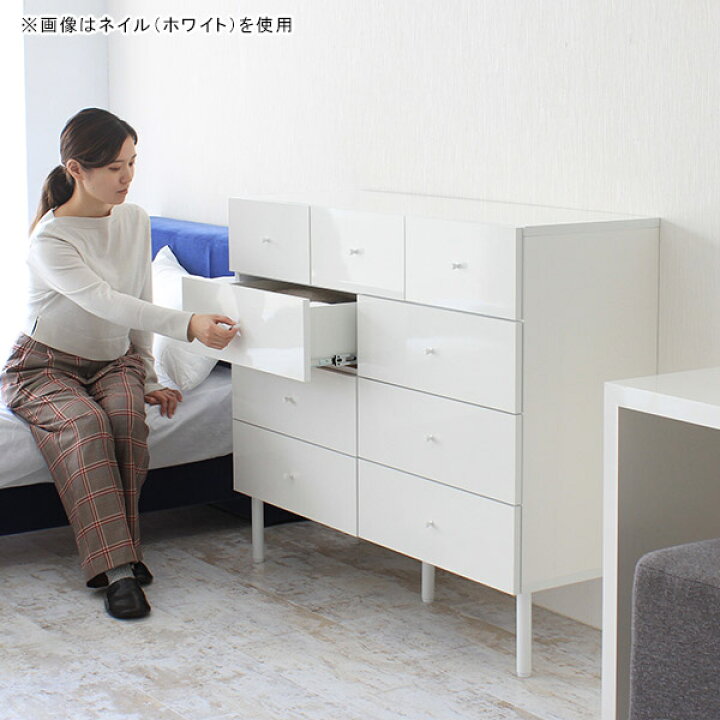 楽天市場】チェスト 4段 国産 引き出し 白 鏡面仕上げ 脚付き 大容量 