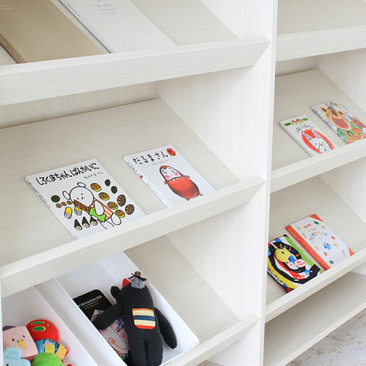 楽天市場】絵本ラック ワイド 絵本棚 大容量 完成品 ディスプレイ  