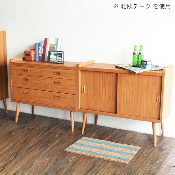 楽天市場】ローチェスト 木製 脚付き チェスト 3段 北欧 ホワイト 