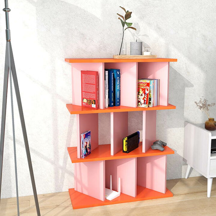 楽天市場】飾り棚 おしゃれ 自立式 ディスプレイラック 本棚 カラフル  